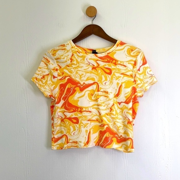 Wild Fable - Tie Dye Orange Swirl  Ribbed Crop Top Size XXL - Picture 1 of 6